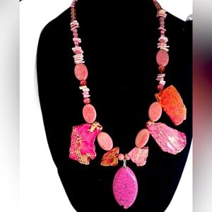 Imperial, Jasper Stone and paint how light stone pendant necklace